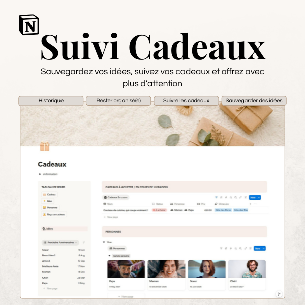 Système de planification des cadeaux